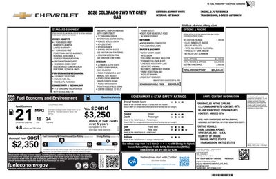 2026 Chevrolet Colorado WT