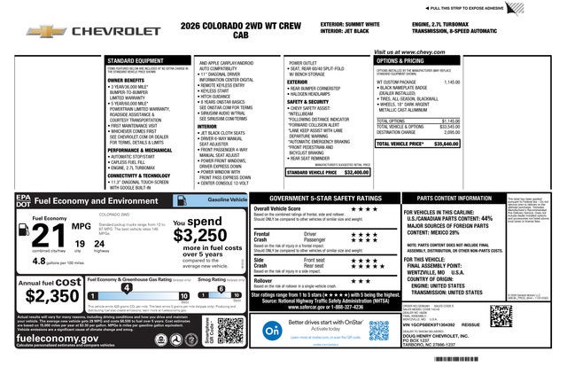 2026 Chevrolet Colorado WT