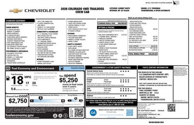 2026 Chevrolet Colorado Trail Boss