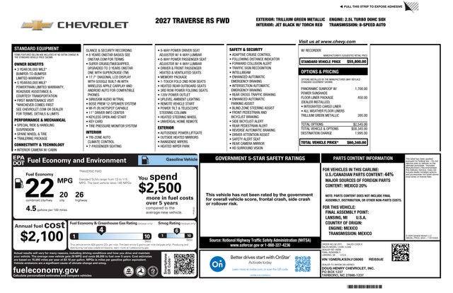 2027 Chevrolet Traverse RS