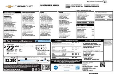 2026 Chevrolet Traverse RS