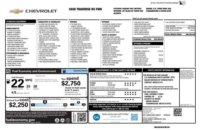 2026 Chevrolet Traverse RS