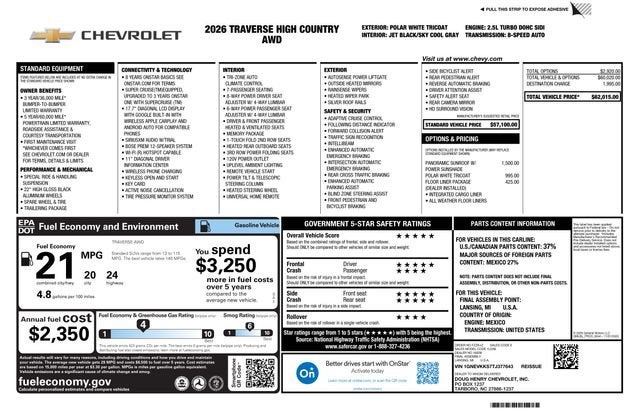 2026 Chevrolet Traverse High Country